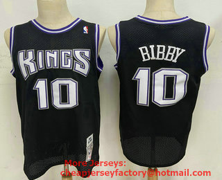 Men's Sacramento Kings #10 Mike Bibby Black Hardwood Classics Soul Swingman Stitched NBA Throwback Jersey