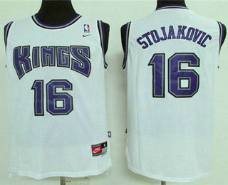 Men's Sacramento Kings #16 Peja Stojakovic White Swingman Jersey