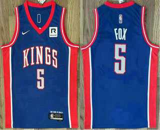 Men's Sacramento Kings #5 DeAaron Fox Purple 2024 City Sponsor Swingman Jersey