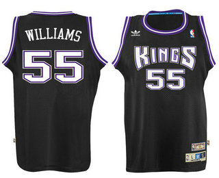 Men's Sacramento Kings #55 Jason Williams Black Hardwood Classics Soul Swingman Throwback Jersey