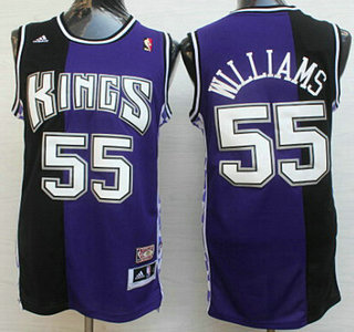 Men's Sacramento Kings #55 Jason Williams Purple With Black Hardwood Classics Soul Swingman Throwback Jersey