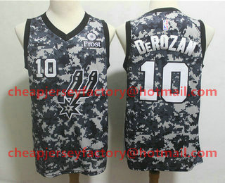 Men's San Antonio Spurs #10 DeMar DeRozan Camo 2019 City Edition Nike Frost Swingman Stitched Jersey
