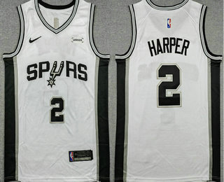 Men's San Antonio Spurs #2 Dylan Harper White Icon Sponsor Swingman Jersey