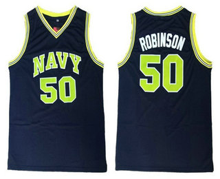 Men's San Antonio Spurs #50 David Robinson The Admiral Soul Navy Swingman Stitched NBA Jersey