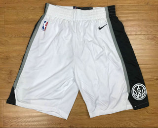 Men's San Antonio Spurs White 2017-2018 Nike Swingman Stitched NBA Shorts