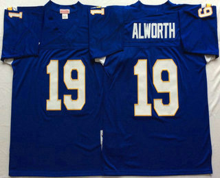 Men's San Diego Chargers #19 Lance Alworth Dark Blue Throwback Jersey by Mitchell & Ness