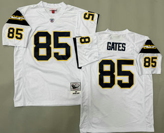 Men's San Diego Chargers #85 Antonio Gates White 2006 Throwback Jersey