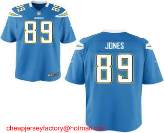 Men's San Diego Chargers #89 James Jone Light Blue Alternate Stitched NFL Nike Elite Jersey