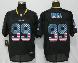 Men's San Diego Chargers #99 Joey Bosa Black USA Flag Fashion NFL Nike Elite Jersey