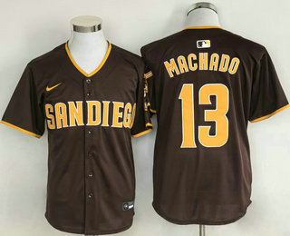 Men's San Diego Padres #13 Manny Machado Brown Limited Stitched Jersey