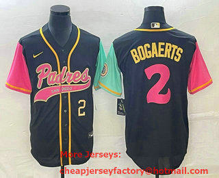 Men's San Diego Padres #2 Xander Bogaerts Number Brack NEW 2023 City Connect Cool Base Stitched Jersey 01