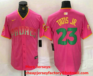 Men's San Diego Padres #23 Fernando Tatis Jr Pink Fashion Baseball Jersey