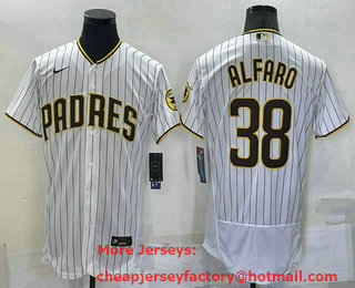 Men's San Diego Padres #38 Jorge Alfaro White Stitched MLB Flex Base Nike Jersey