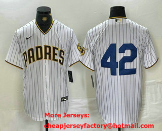 Men's San Diego Padres #42 Jackie Robinson White Cool Base Stitched Baseball Jersey