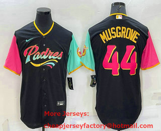 Men's San Diego Padres #44 Joe Musgrove Black 2022 City Connect Cool Base Stitched Jersey