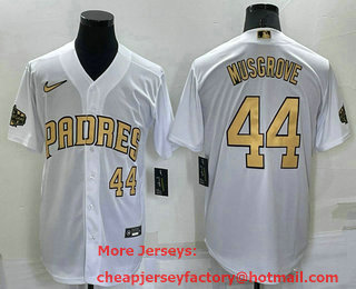 Men's San Diego Padres #44 Joe Musgrove Number White 2022 All Star Stitched Cool Base Nike Jersey