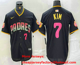 Men's San Diego Padres #7 Ha Seong Kim Number Black 20th Anniversary Limited Stitched Jersey