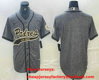 Men's San Diego Padres Blank Grey Gridiron Cool Base Stitched Baseball Jersey