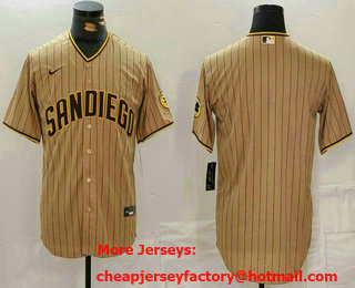 Men's San Diego Padres Blank Tan Cool Base Stitched Jersey