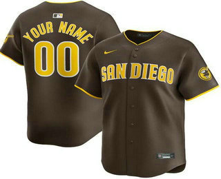 Men's San Diego Padres Customized Brown Limited Jersey