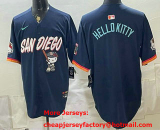 Men's San Diego Padres X Hello Kitty Navy 2026 City Connect Stadium Jersey