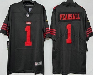 Men's San Francisco 49ers #1 Ricky Pearsall Limited Black Vapor Jersey