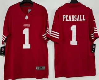 Men's San Francisco 49ers #1 Ricky Pearsall Limited Red Vapor Jersey
