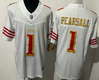 Men's San Francisco 49ers #1 Ricky Pearsall Limited White Rivalries FUSE Vapor Jersey