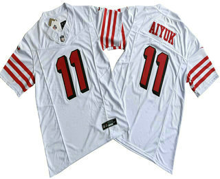 Men's San Francisco 49ers #11 Brandon Aiyuk White 2023 FUSE Color Rush Vapor Limited Jersey