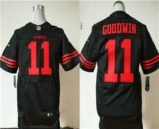 Men's San Francisco 49ers #11 Marquise Goodwin Black Alternate 2015 NFL Nike Elite Jersey