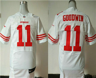 Men's San Francisco 49ers #11 Marquise Goodwin White Road Stitched NFL Nike Elite Jersey