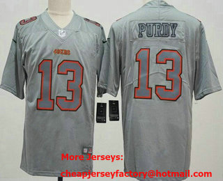 Men's San Francisco 49ers #13 Brock Purdy Limited Gray Atmosphere Vapor Jersey