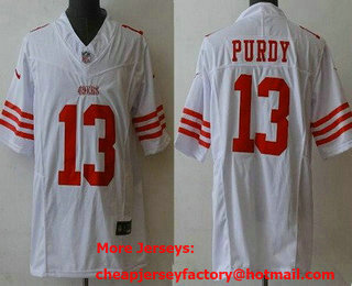 Men's San Francisco 49ers #13 Brock Purdy Limited White FUSE Vapor Jersey
