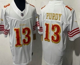 Men's San Francisco 49ers #13 Brock Purdy Limited White Rivalries FUSE Vapor Jersey