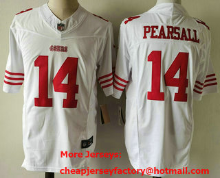 Men's San Francisco 49ers #14 Ricky Pearsall White 2024 FUSE Vapor Limited Stitched Jersey
