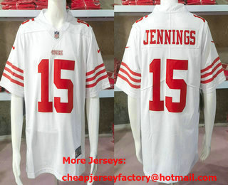 Men's San Francisco 49ers #15 Jauan Jennings White Vapor Limited Stitched Jersey