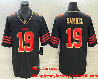 Men's San Francisco 49ers #19 Deebo Samuel Black Gold Fashion Vapor Limited Stitched Jersey