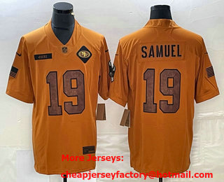 Men's San Francisco 49ers #19 Deebo Samuel Brown 2023 Salute To Service Limited Stitched Jersey