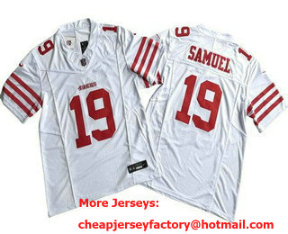Men's San Francisco 49ers #19 Deebo Samuel Limited White FUSE Vapor Jersey