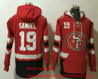 Men's San Francisco 49ers #19 Deebo Samuel Red Ageless Must Have Lace Up Pullover Hoodie