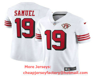Men's San Francisco 49ers #19 Deebo Samuel White New 2021 Color Rush Vapor Untouchable Limited Jersey