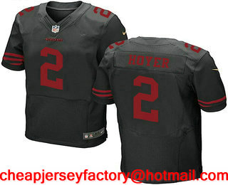 Men's San Francisco 49ers #2 Brian Hoyer Black Alternate Stitched NFL Nike Elite Jersey