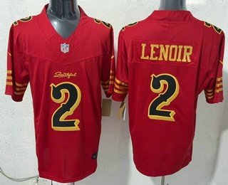 Men's San Francisco 49ers #2 Deommodore Lenoir Limited Red Rivalries FUSE Vapor Jersey