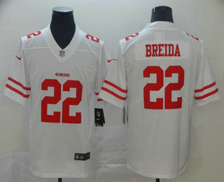 Men's San Francisco 49ers #22 Matt Breida White 2017 Vapor Untouchable Stitched NFL Nike Limited Jersey