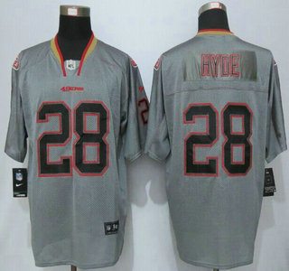 Men's San Francisco 49ers #28 Carlos Hyde Lights Out Gray NFL Nike Elite Jersey