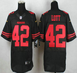 Men's San Francisco 49ers #42 Ronnie Lott 2015 Nike Black Elite Jersey