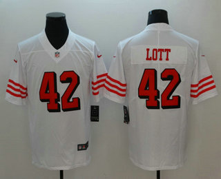 Men's San Francisco 49ers #42 Ronnie Lott White New 2018 Color Rush Vapor Untouchable Limited Jersey