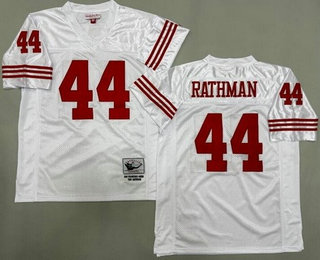 Men's San Francisco 49ers #44 Tom Rathman White Throwback Jersey