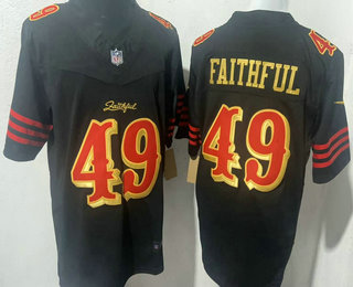 Men's San Francisco 49ers #49 Faithful Limited Black Rivalries FUSE Vapor Jersey