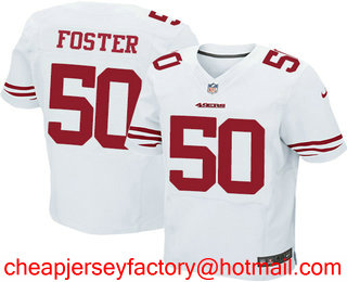 Men's San Francisco 49ers #50 Reuben Foster White Road Stitched NFL Nike Elite Jersey